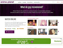 Tablet Screenshot of anime-planet.com